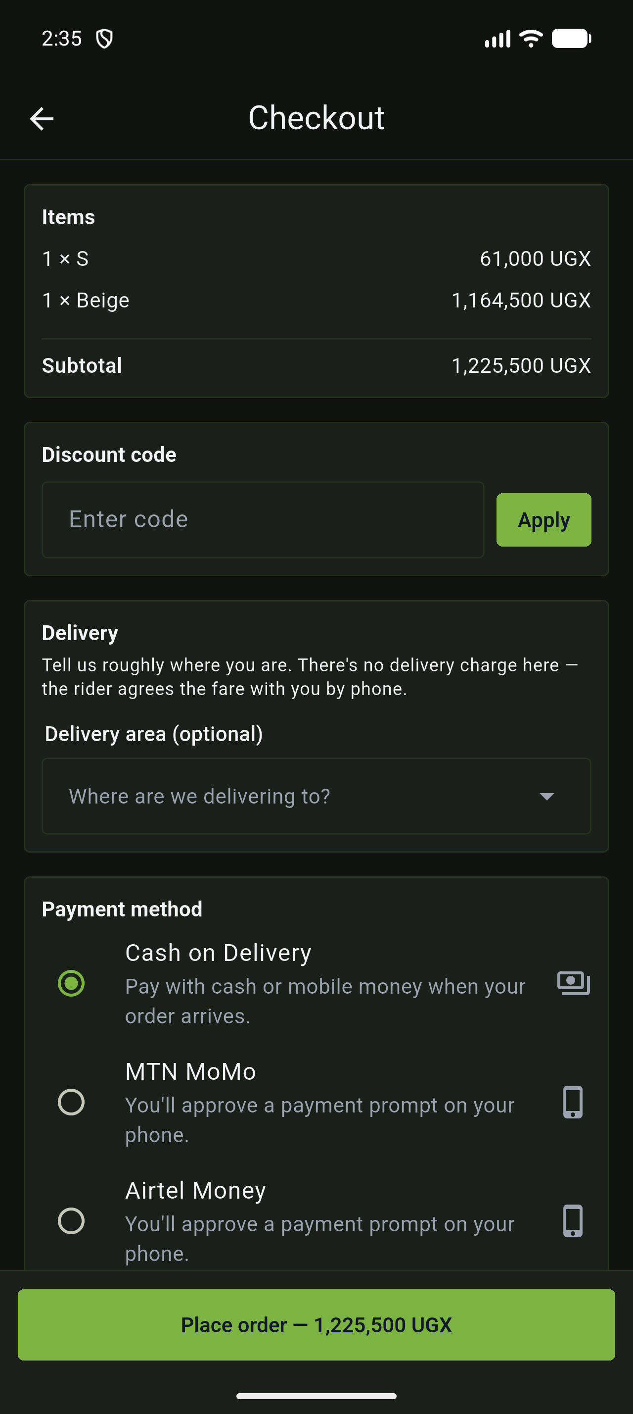 Mobile-money checkout