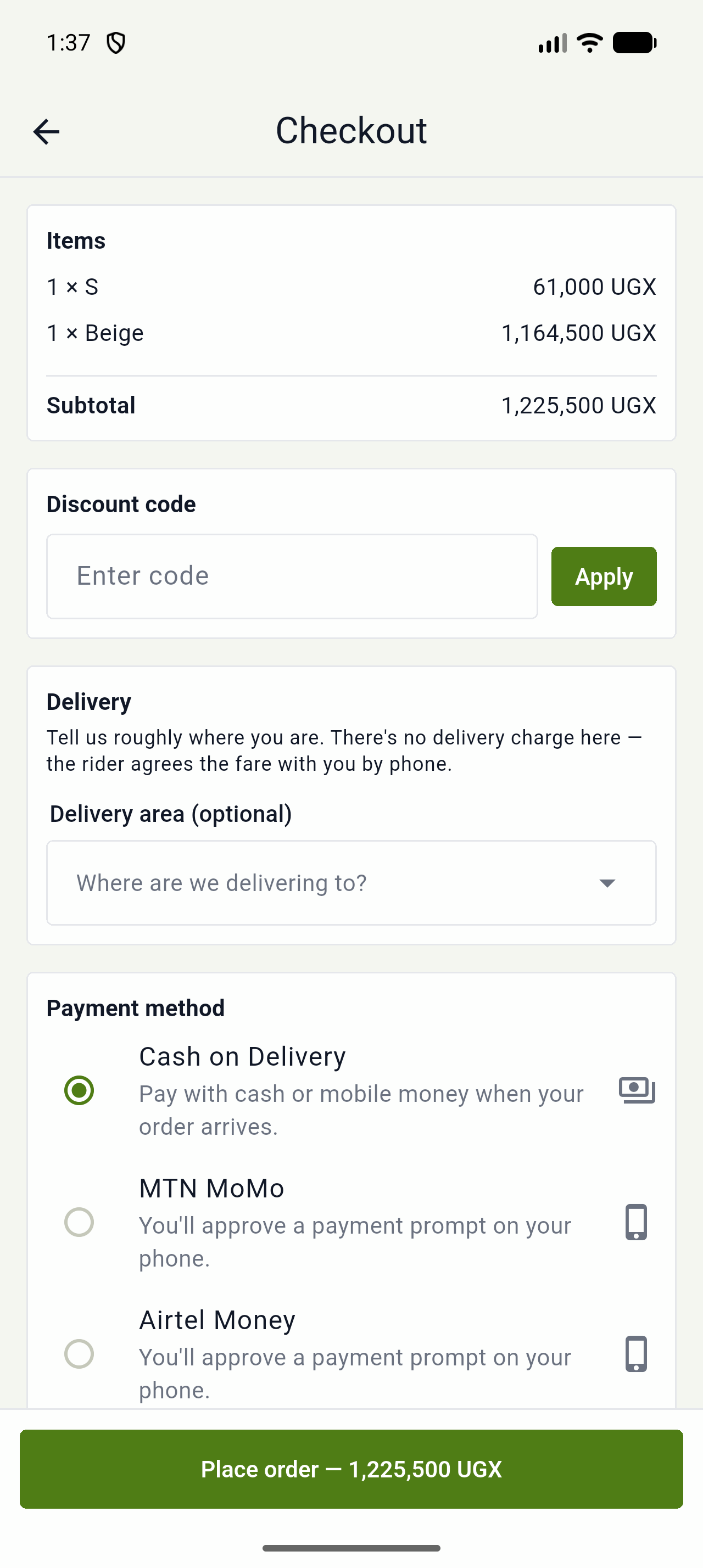 Mobile-money checkout